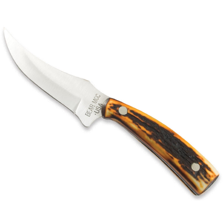 BEAR & SON 753 | 7 1/4” Stag Delrin Upswept Skinner Knife