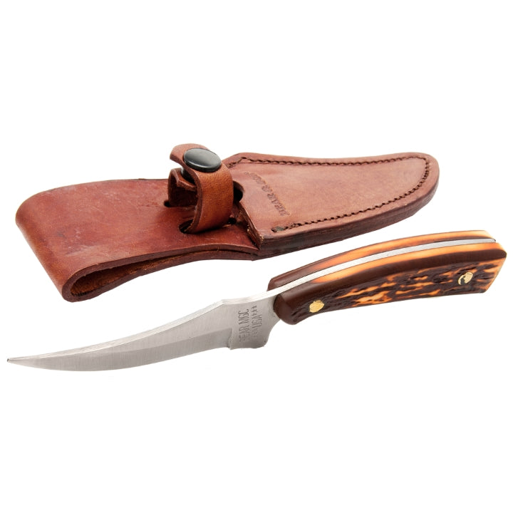 BEAR & SON 753 | 7 1/4” Stag Delrin Upswept Skinner Knife