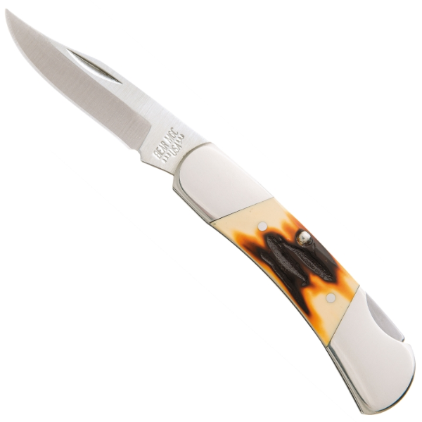 BEAR & SON 3 3/4” Stag Delrin Midsize Lockback Knife