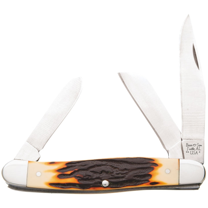 BEAR & SON 3 7/8” Stag Delrin Large Stockman Knife