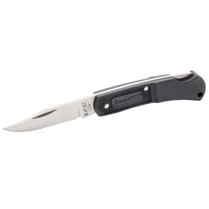 BEAR & SON 3” Black Lightweigh Executive Upswept Lockback Knife