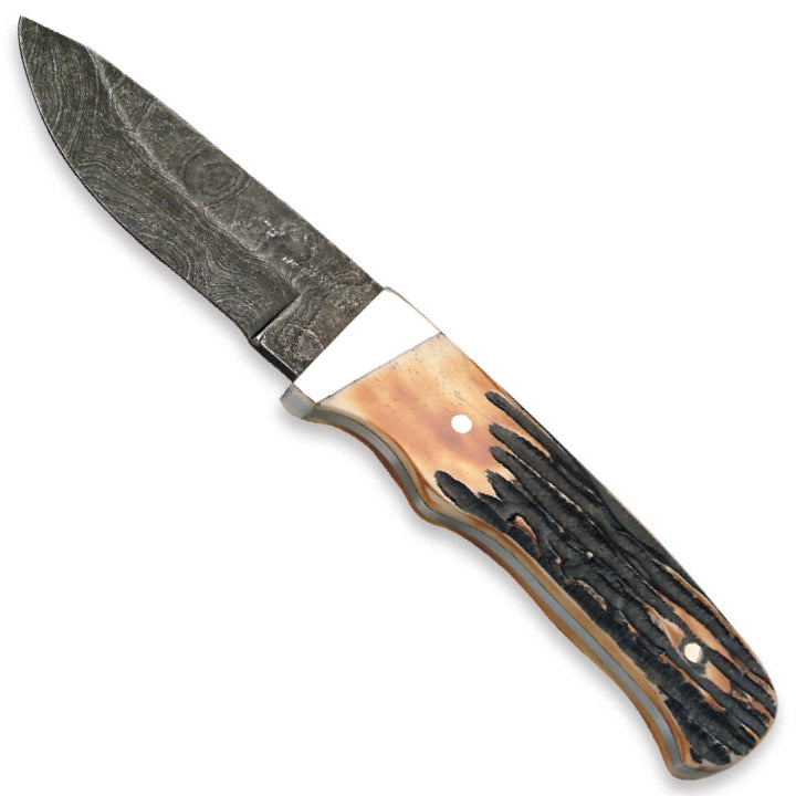 BEAR & SON 7 7/8” Genuine India Stag Bone Pro Skinner with Leather Sheath