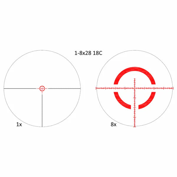 Vixen 1-8x28 34mm FFP Illuminated BDC8 MOA Riflescope