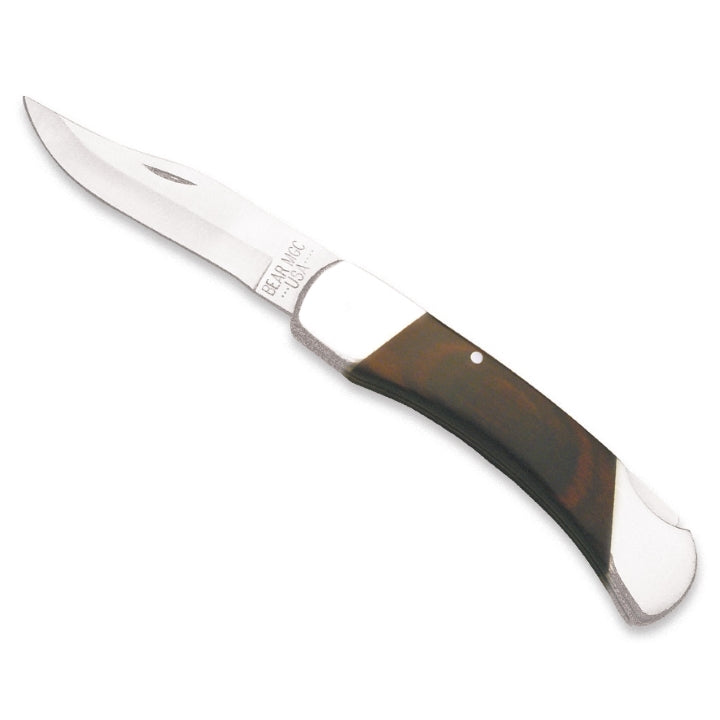 BEAR & SON Bear & Son 5” Pro Lockback Knife with Leather Sheath