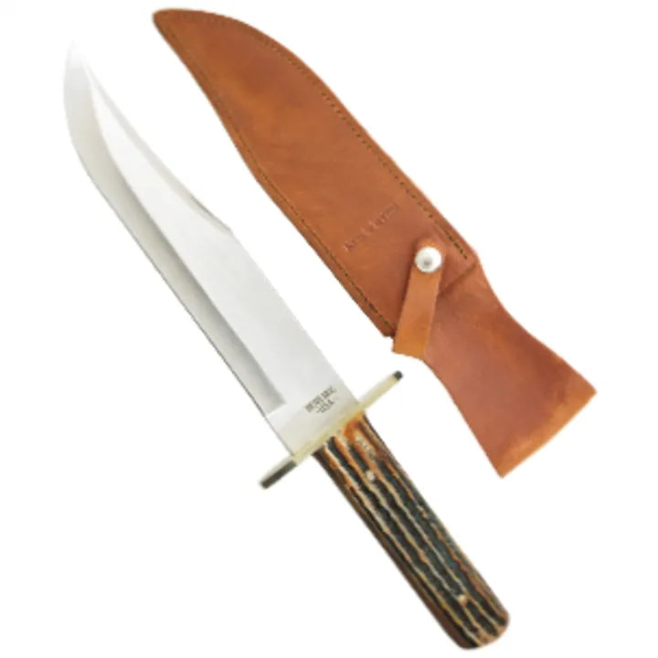 BEAR & SON 14 3/8” Bowie Indian Stag with Sheath