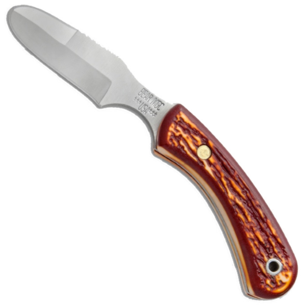 BEAR & SON 6 1/2” Stag Delrin Ergonomic Skinner Knife