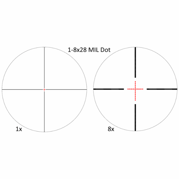 Vixen 1-8x28 34mm FFP Illuminated MRAD MIL Riflescope